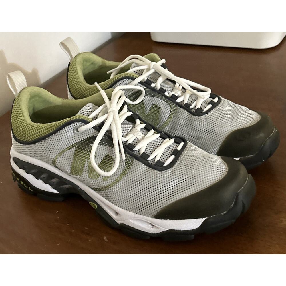 Merrell Helium Ventilator Gray & Leaf Green Trail Hiking Shoes US Women’s Sz 9.5